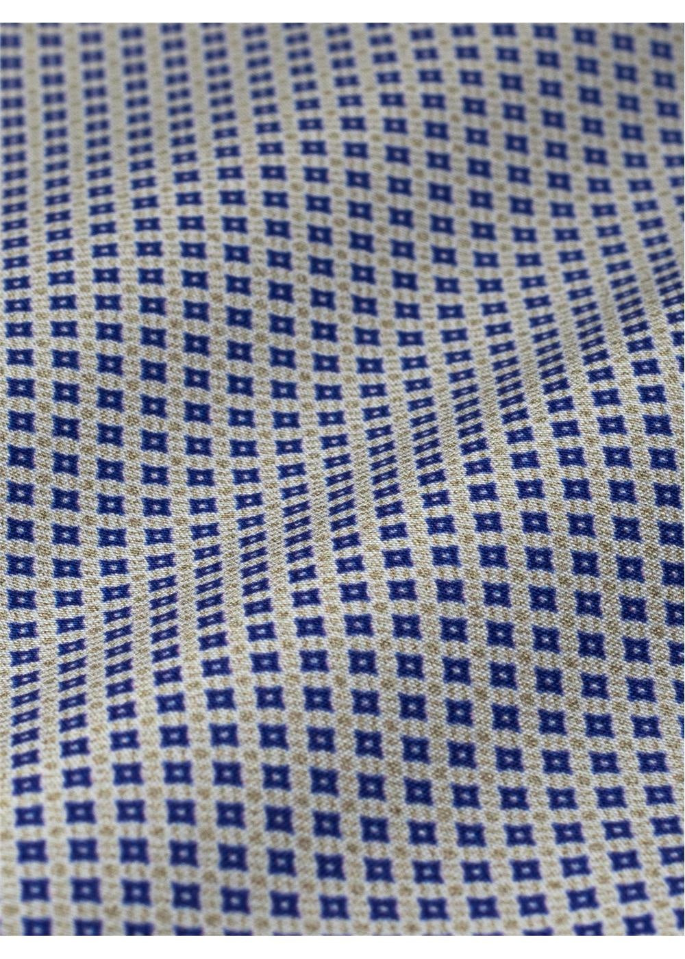 Rembrandt - Sinatra Shirt - Beige & Blue Microdesign Shirt