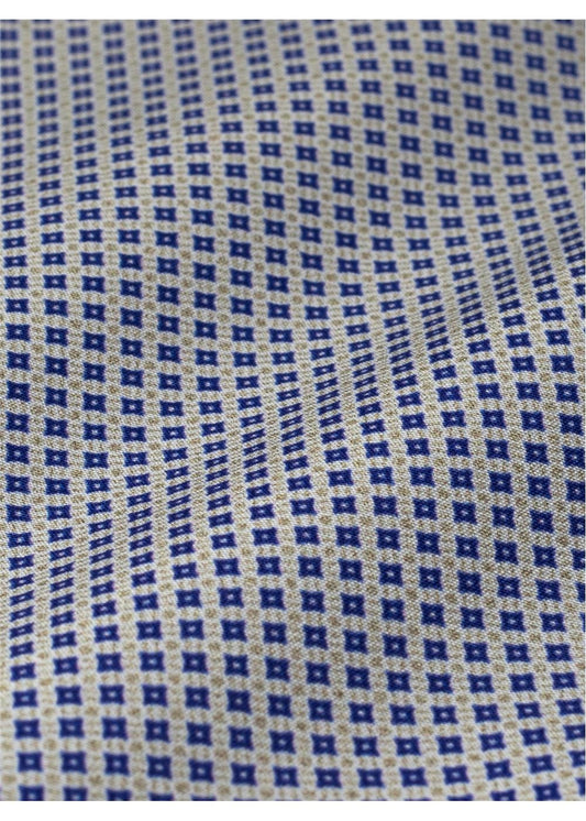 Rembrandt - Sinatra Shirt - Beige & Blue Microdesign Shirt