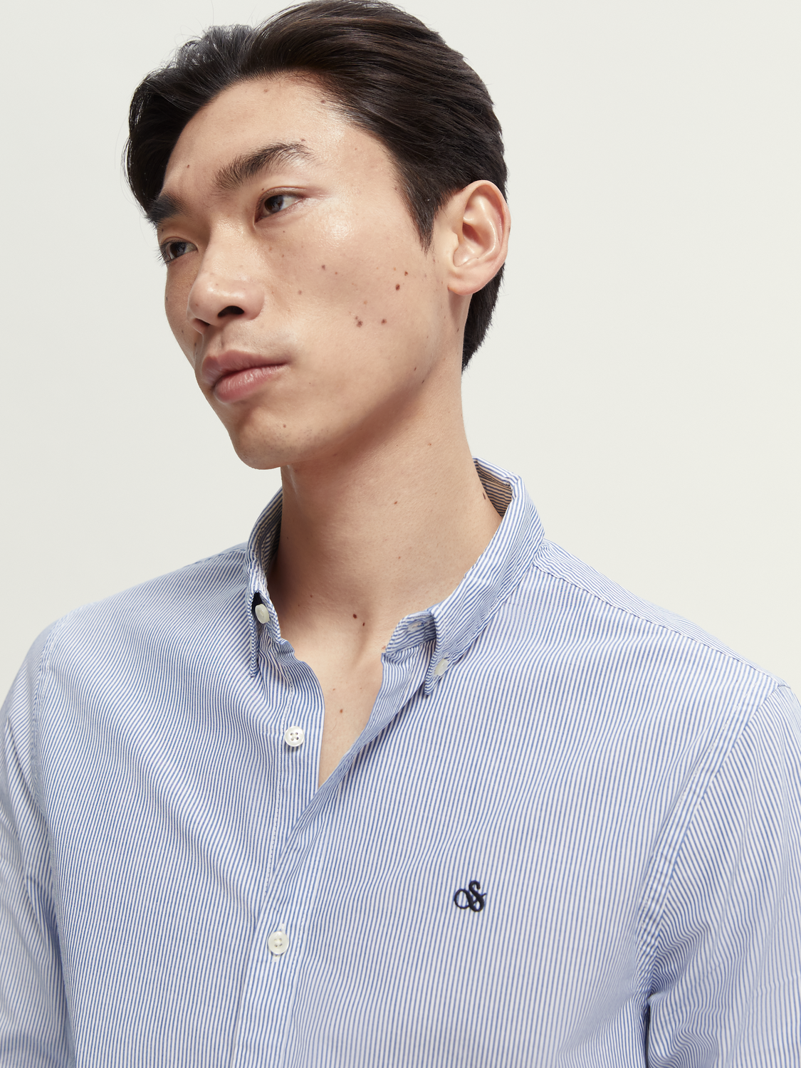 Scotch & Soda - Organic Poplin Striped Shirt - Blue/White