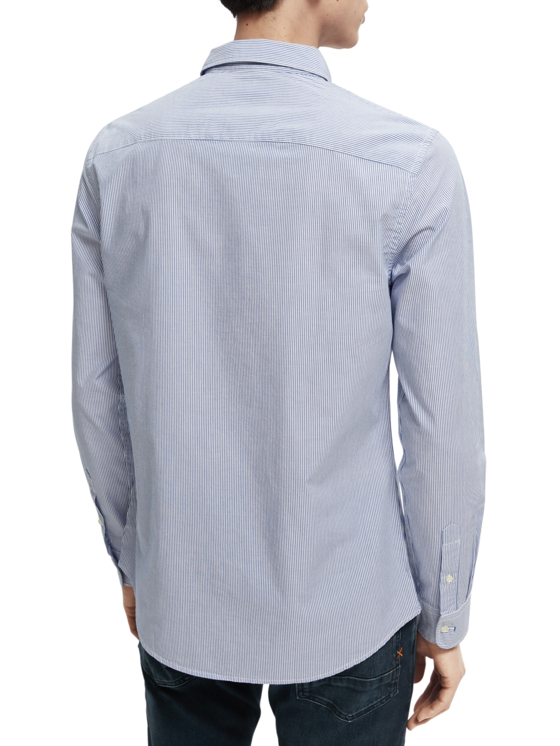 Scotch & Soda - Organic Poplin Striped Shirt - Blue/White