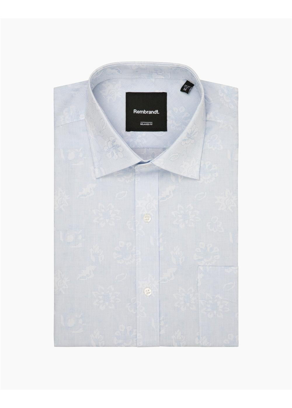 Rembrandt - Sinatra Shirt - Light Blue Floral Jacquard