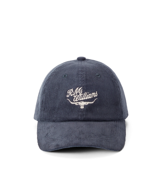 R. M. Williams Script Longhorn Cord Cap - Slate