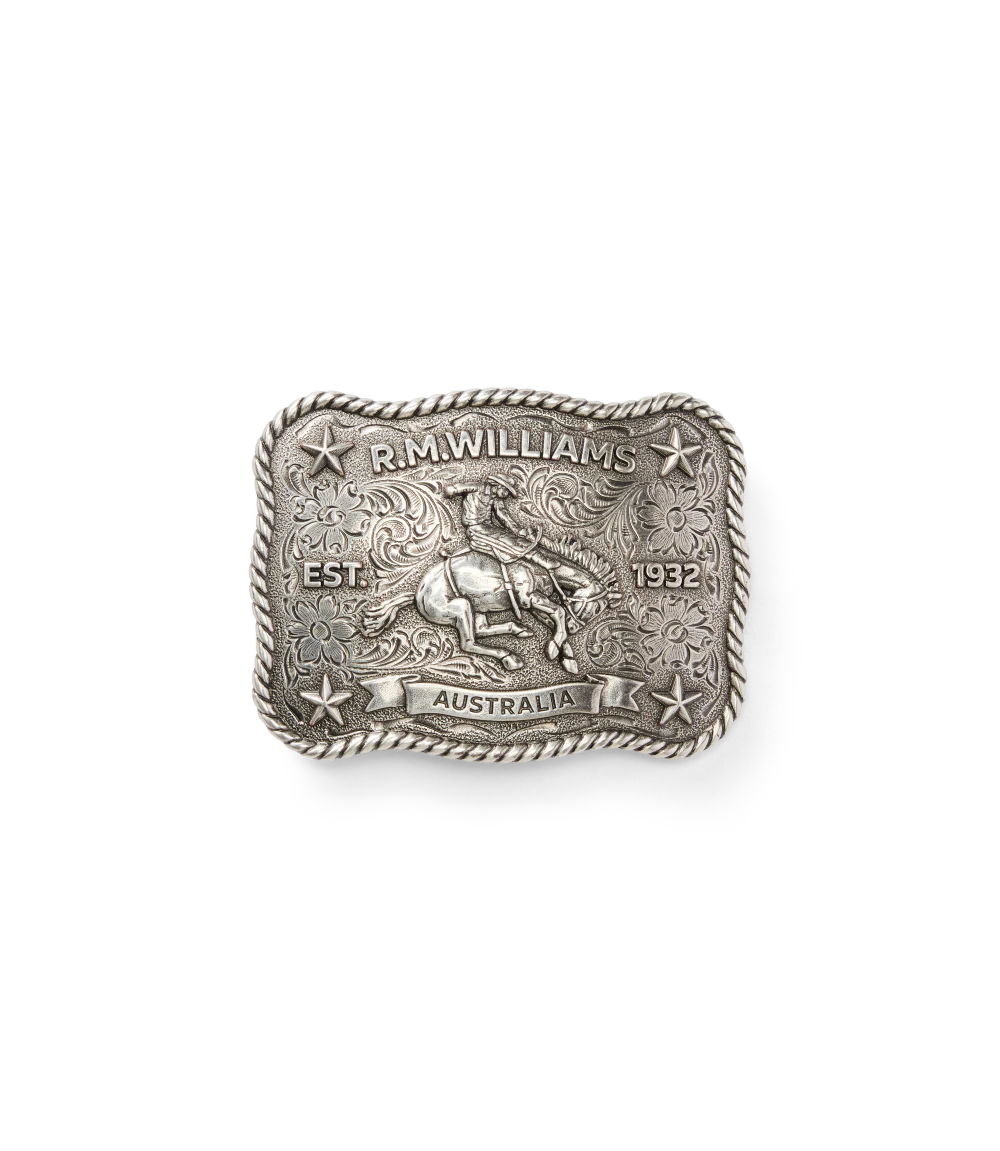 R. M. Williams - Cloudbuster Trophy Buckle - Antique Silver