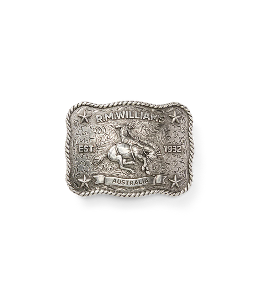 R. M. Williams - Cloudbuster Trophy Buckle - Antique Silver