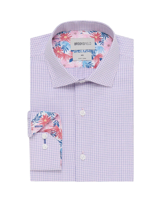 Brooksfield - Easy Care Shirt - Pink Check
