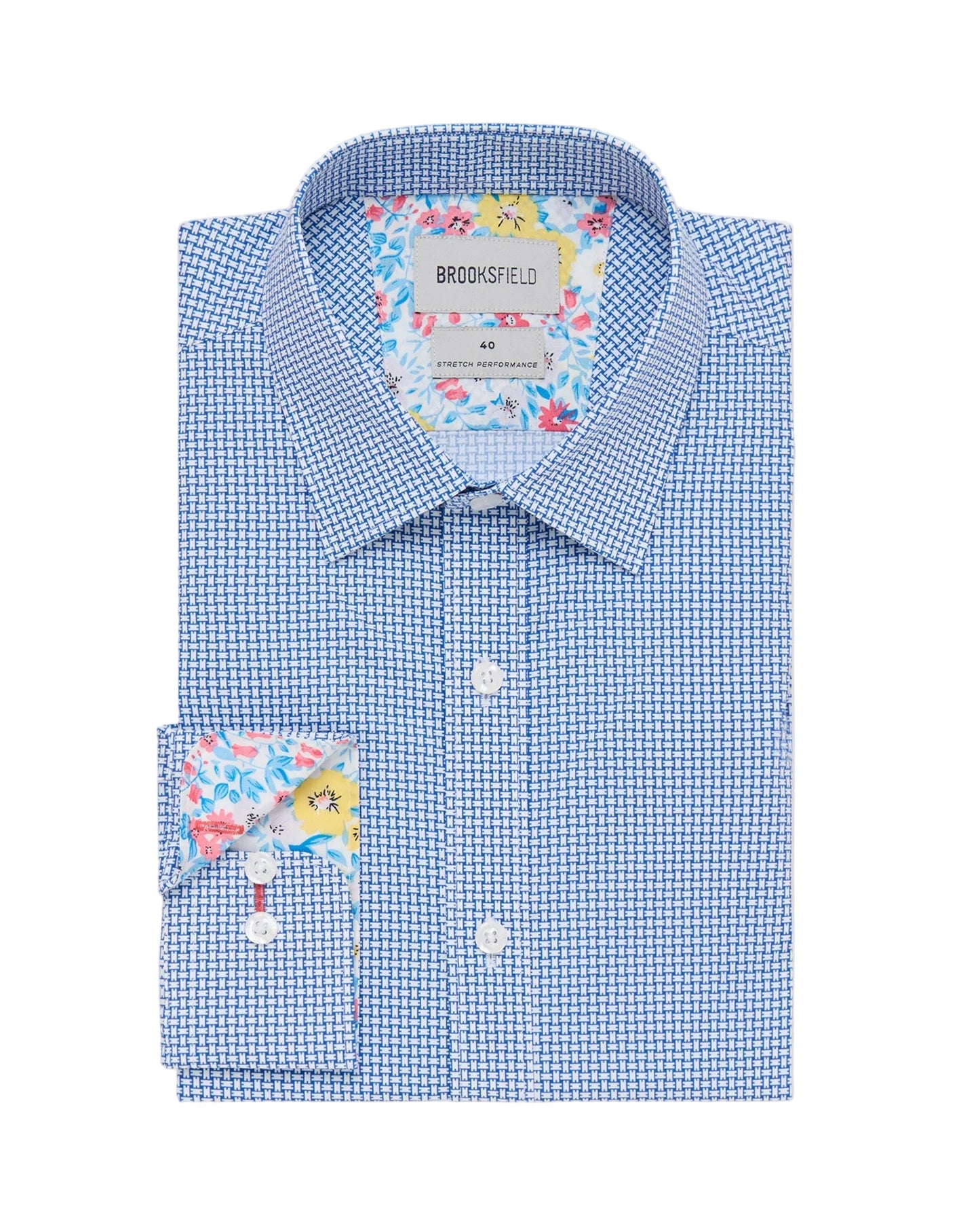 Brooksfield - Easy Care Shirt - Stretch Performance Shirt - Blue