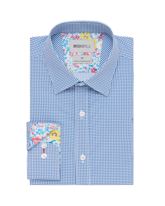 Brooksfield - Easy Care Shirt - Stretch Performance Shirt - Blue