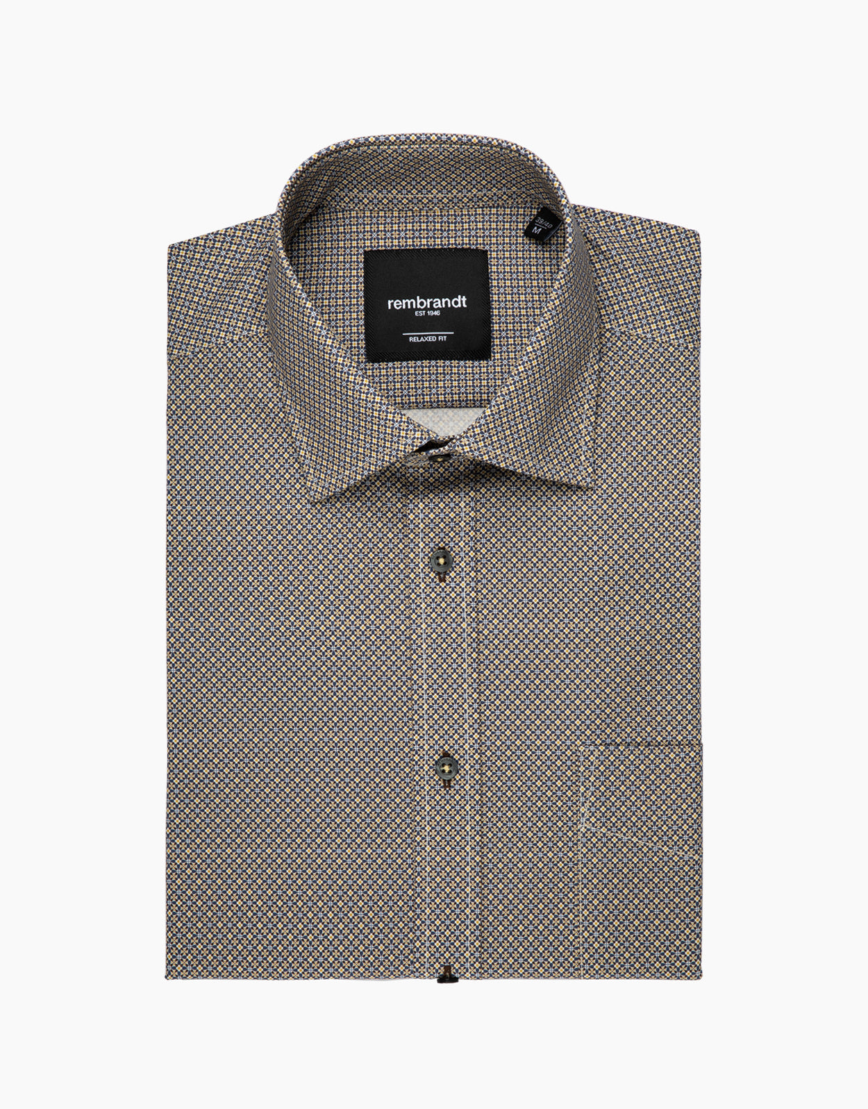 Rembrandt - Sinatra Shirt - Blue & Yellow Medallion Print