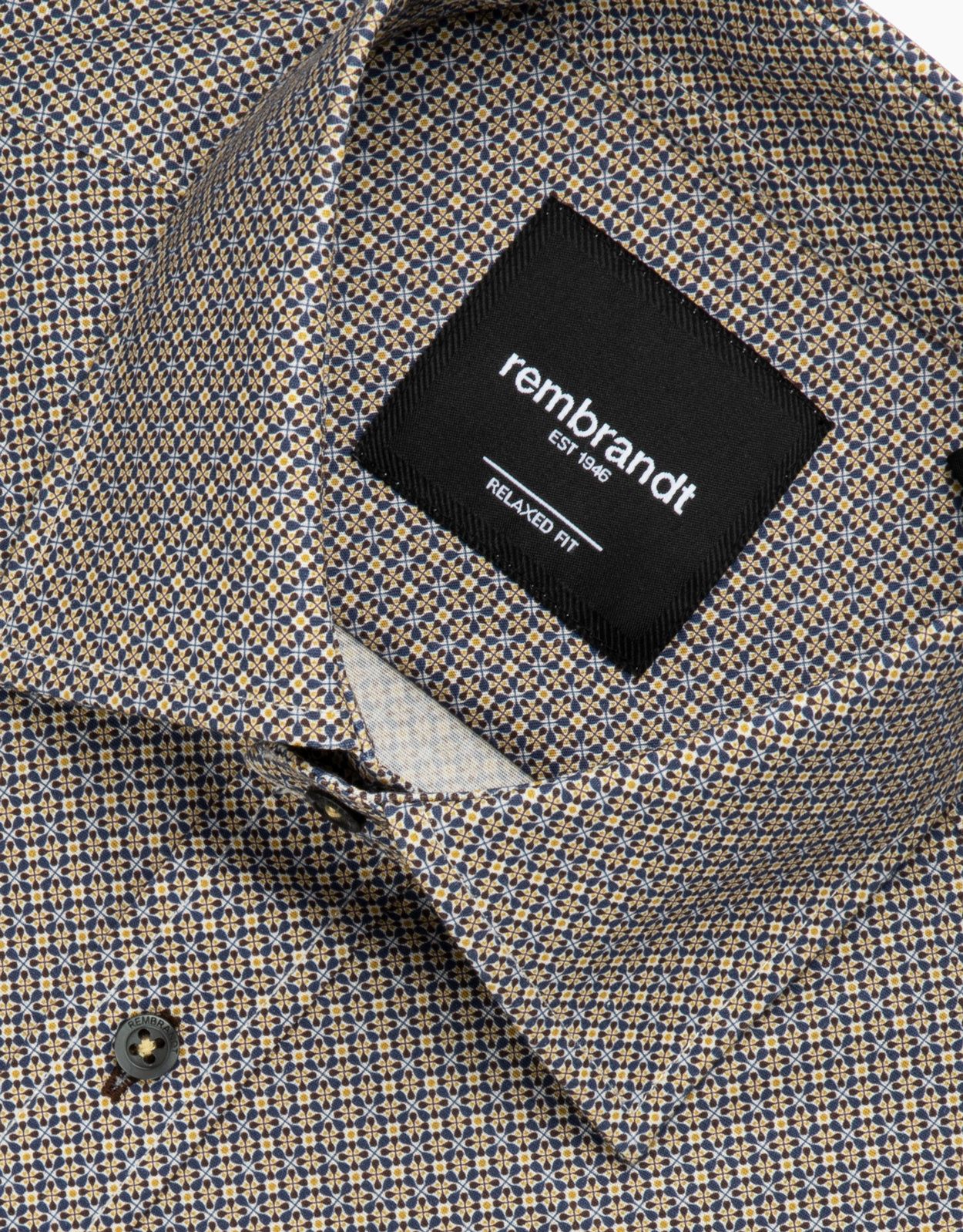 Rembrandt - Sinatra Shirt - Blue & Yellow Medallion Print