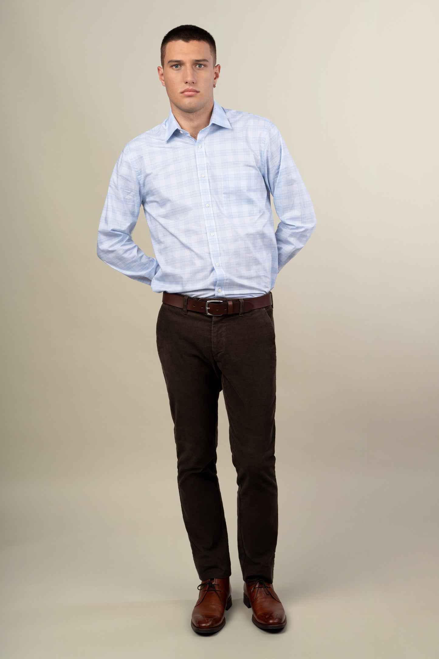 Rembrandt - Sinatra Shirt - Light Blue Glen Check