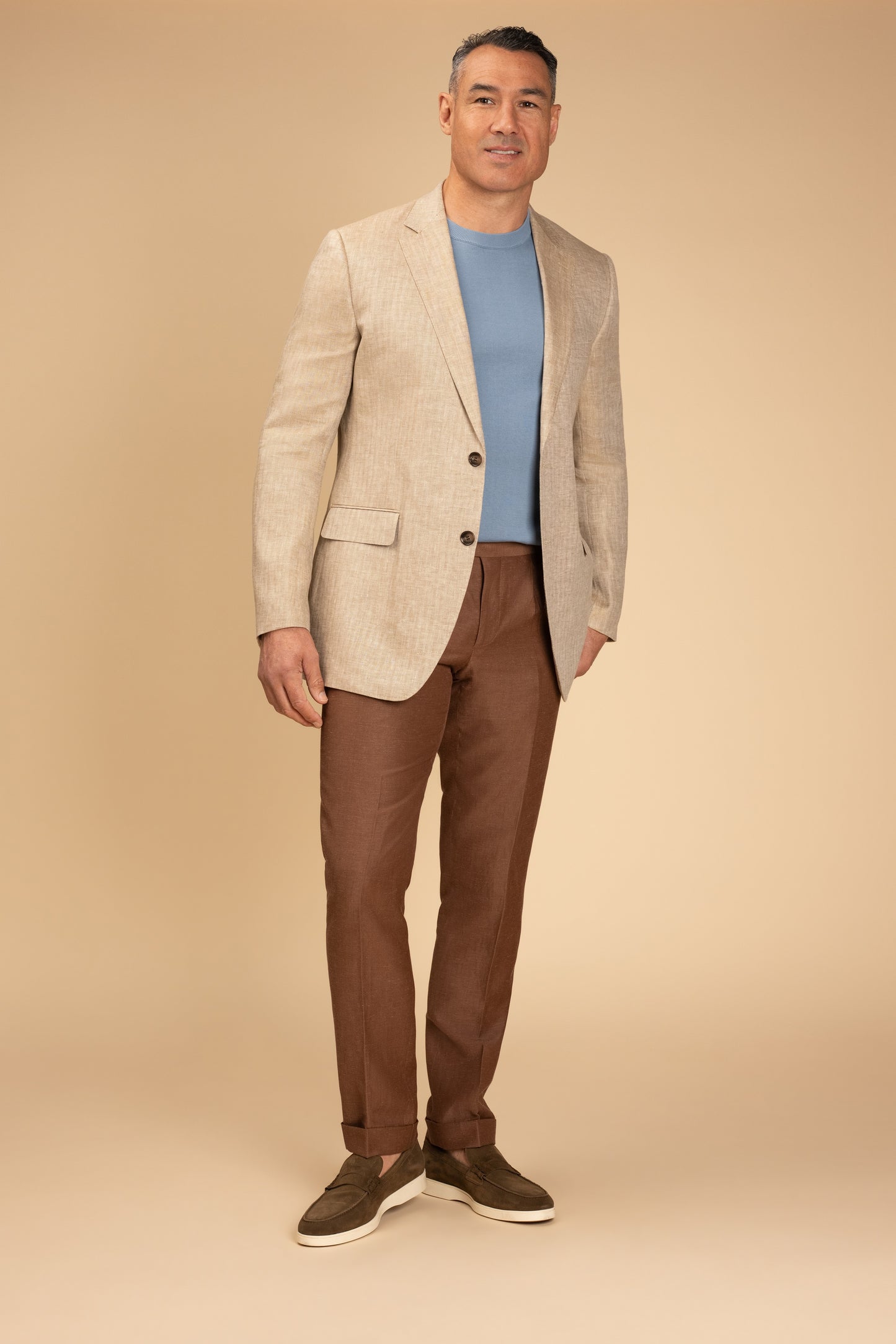 Rembrandt - Cooper Blazer - Beige Linen Herringbone
