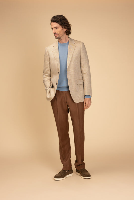 Rembrandt - Cooper Blazer - Beige Linen Herringbone