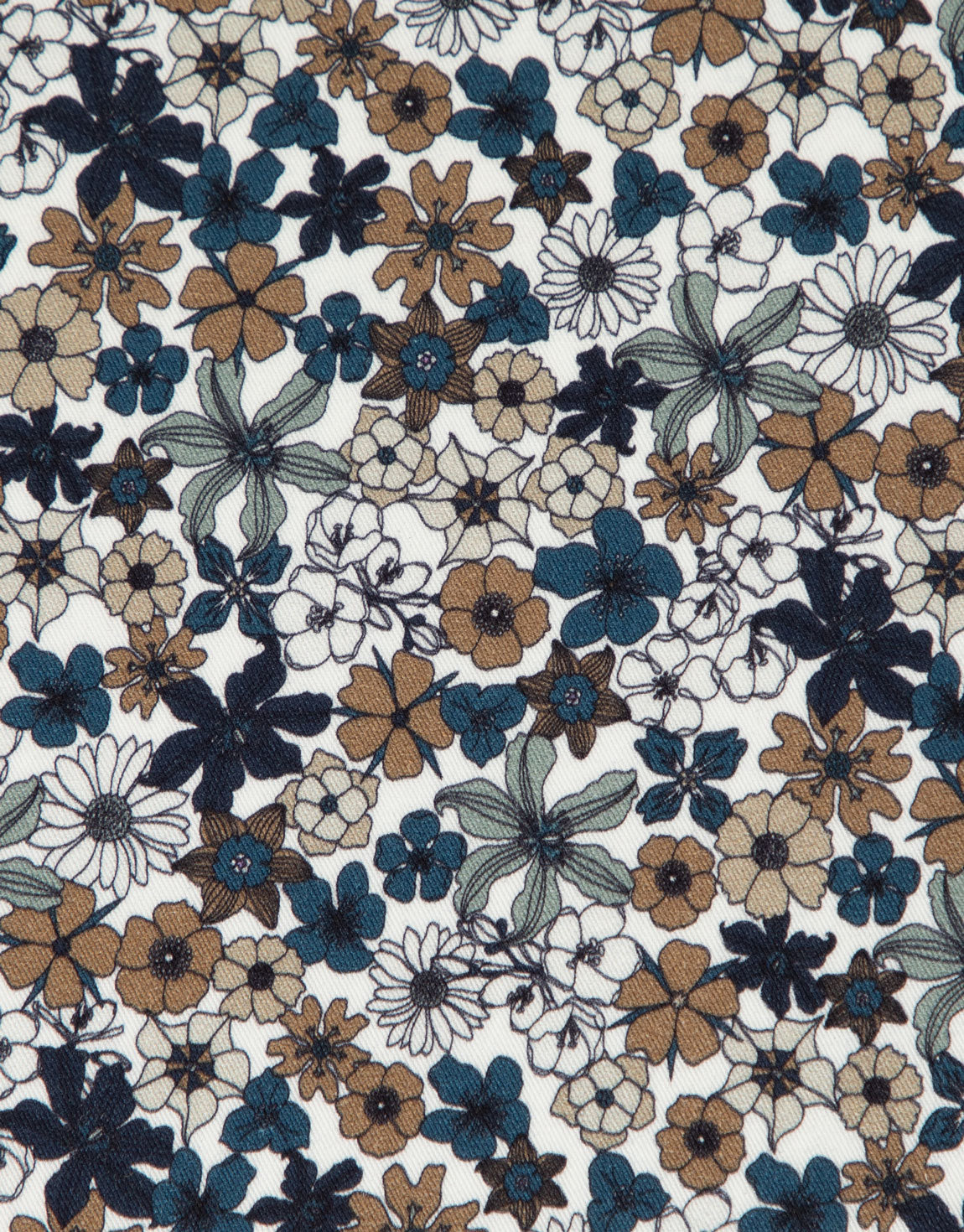 Rembrandt - Barbican Shirt - Teal Blue & Brown Floral
