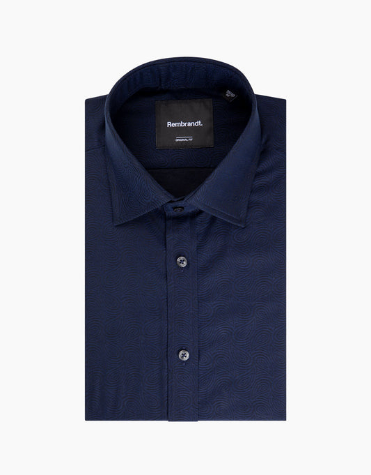 Rembrandt - Barbican Shirt - Navy Jacquard