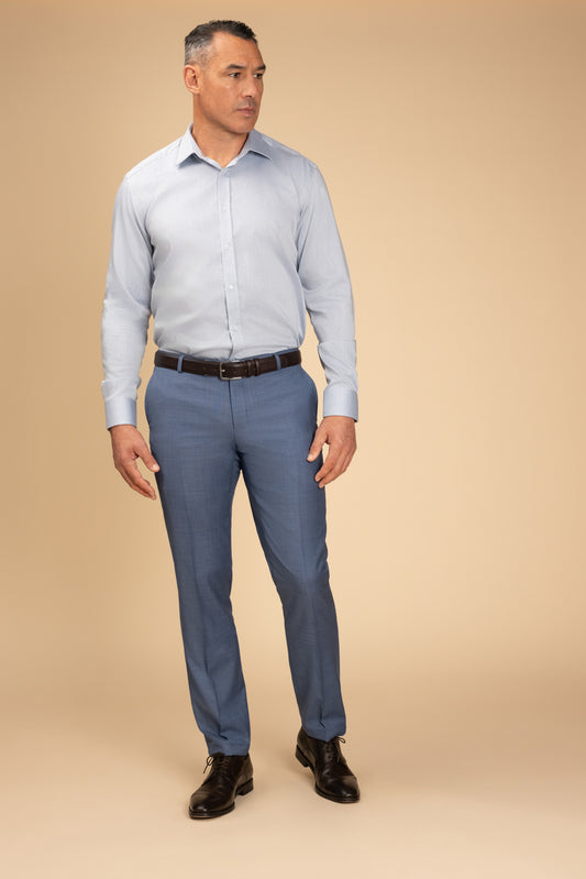 Rembrandt - London Shirt - Teal Blue Microdesign