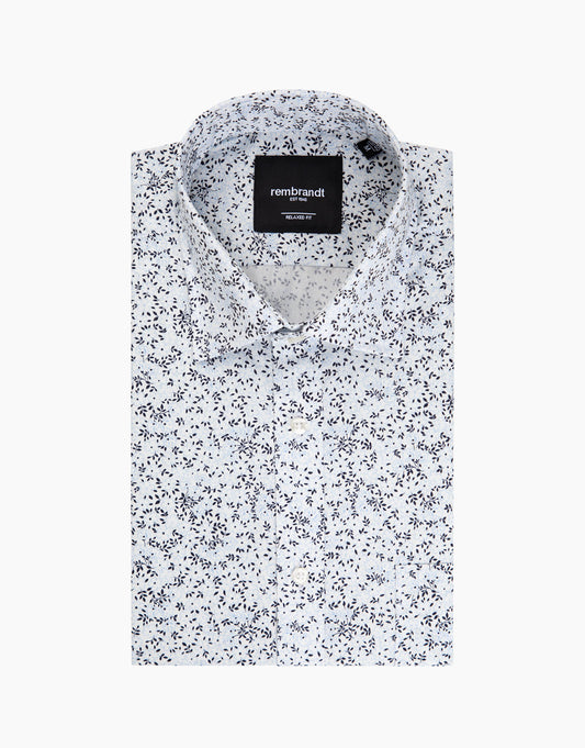 Rembrandt - Sinatra Shirt - White/Blue Floral