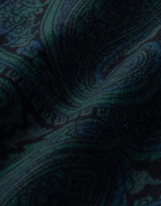 Rembrandt - Lyon Velvet Blazer - Green & Navy Paisley Blazer