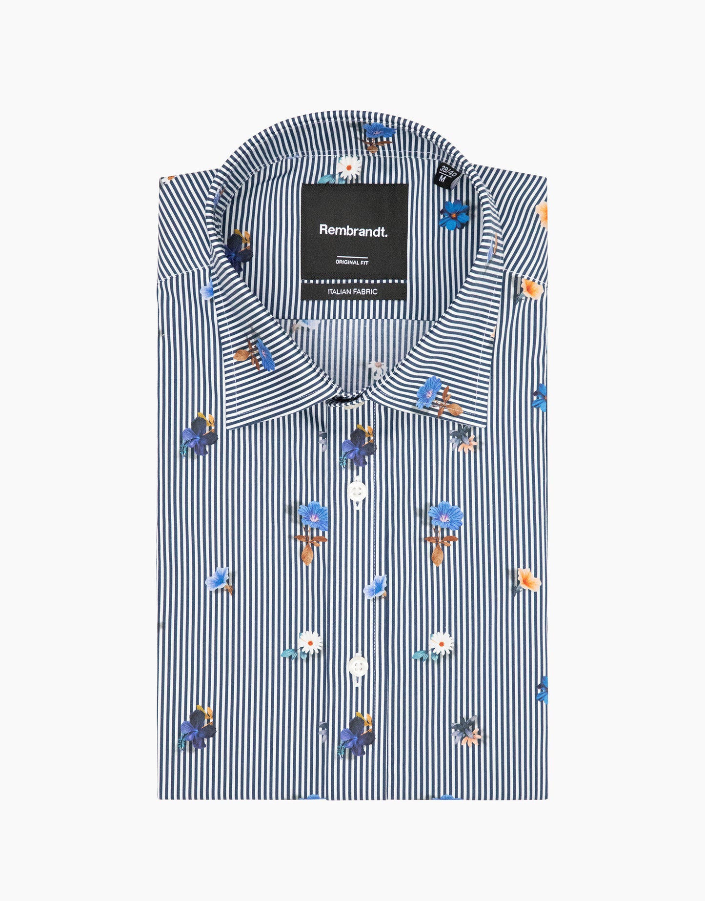 Rembrandt - London Shirt - Navy Floral Stripe