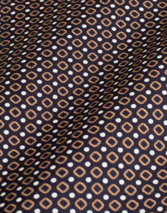 Rembrandt - Sinatra Shirt - Brown/Navy Geo Print