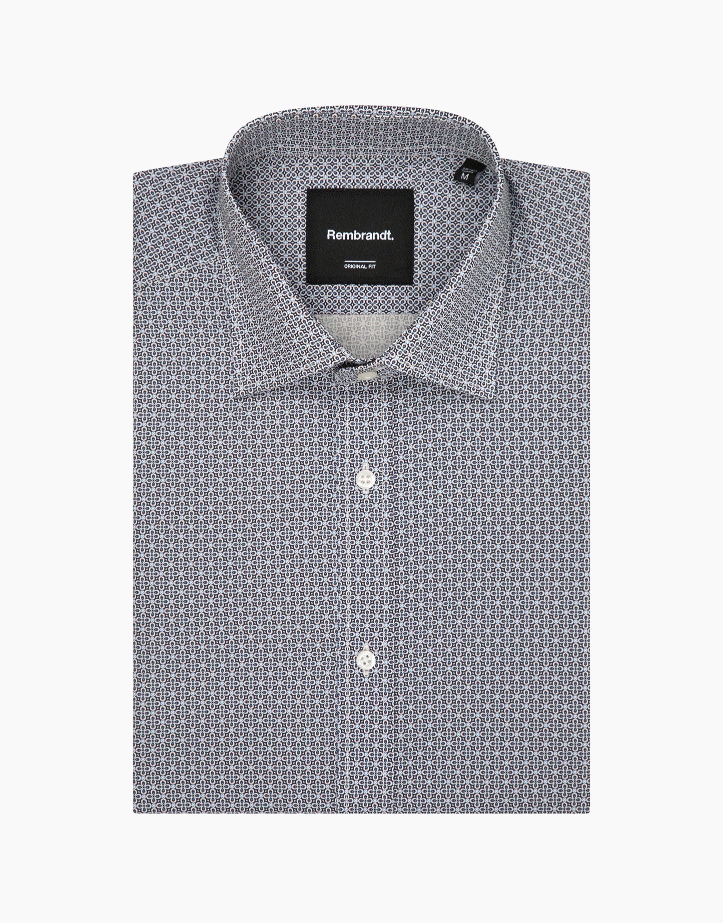 Rembrandt - London Shirt - Blue & Maroon Microdesign