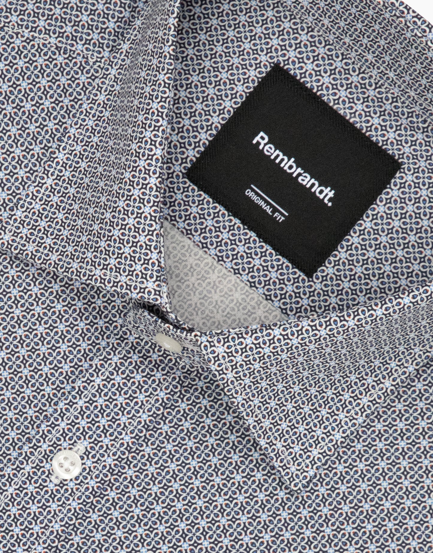 Rembrandt - London Shirt - Blue & Maroon Microdesign