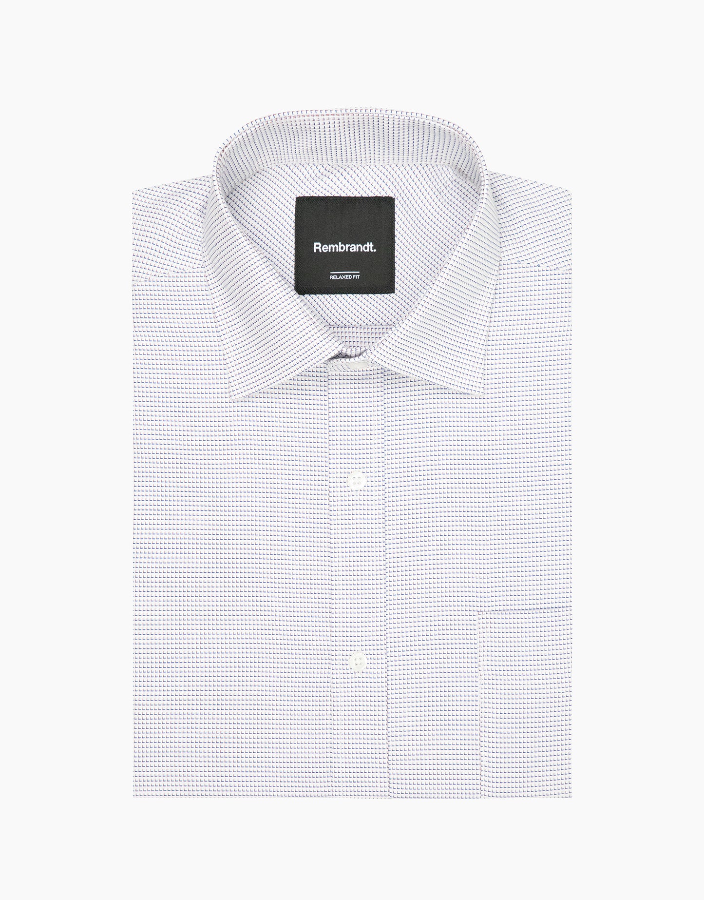 Rembrandt - Sinatra Shirt - White/Blue/Brown Microdesign