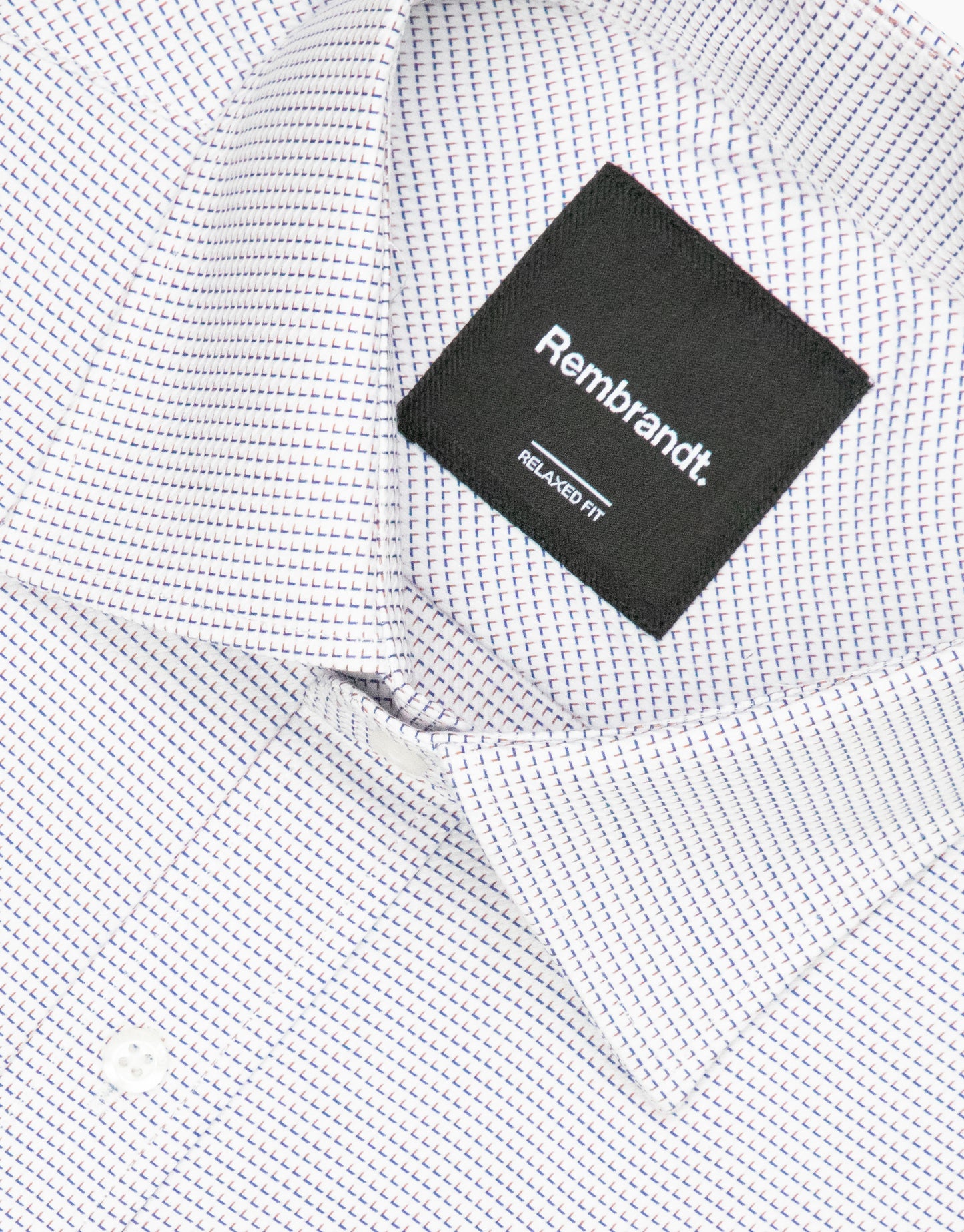 Rembrandt - Sinatra Shirt - White/Blue/Brown Microdesign