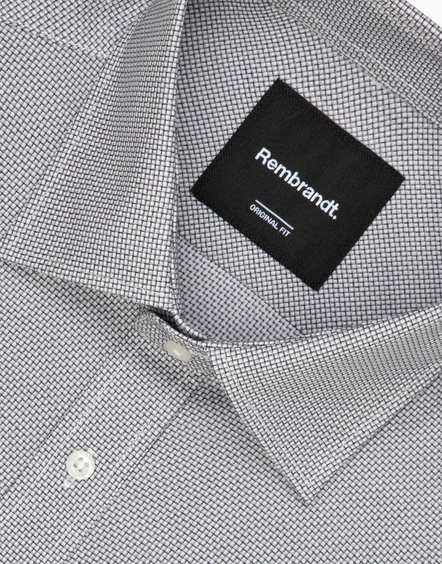 Rembrandt London Shirt - Grey & Navy Textured