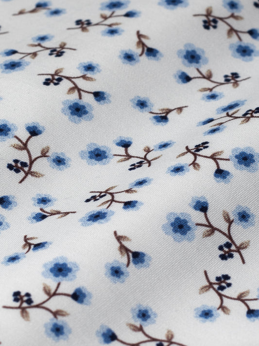 Rembrandt - Sinatra Shirt - White & Blue Myosotis Floral