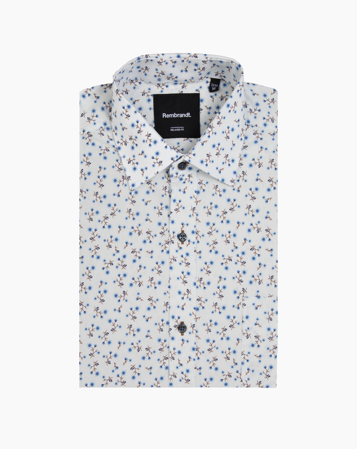 Rembrandt - Sinatra Shirt - White & Blue Myosotis Floral