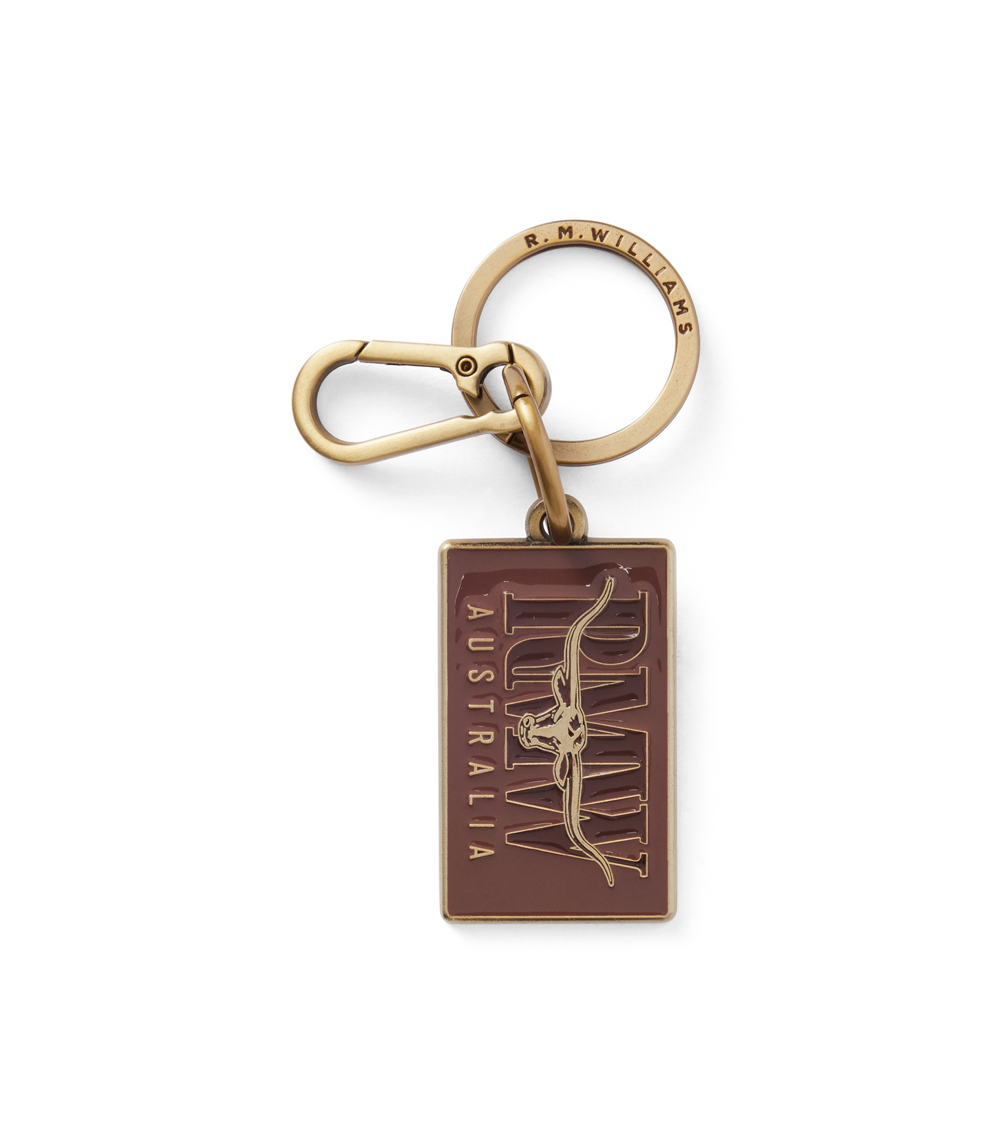 R. M. Williams - Heritage Logo Enamel Keyring - Brown