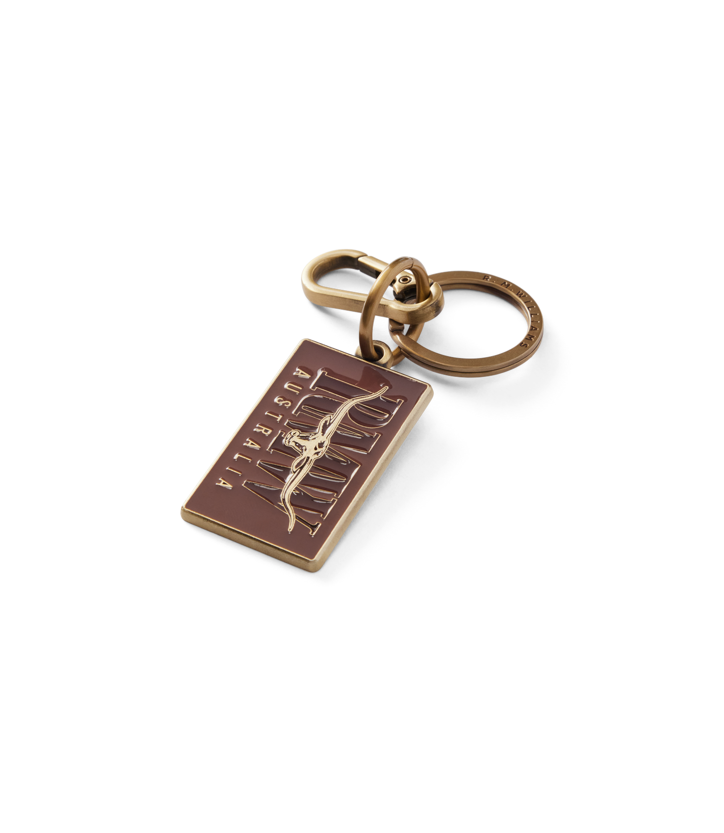 R. M. Williams - Heritage Logo Enamel Keyring - Brown