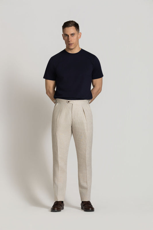 Cutler & Co - Clive Linen Trousers - Sesame or Oatmeal