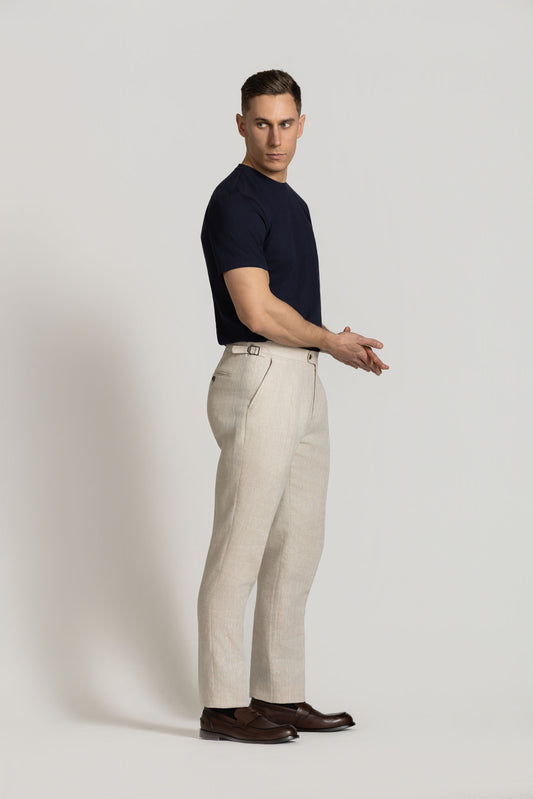 Cutler & Co - Clive Linen Trousers - Sesame or Oatmeal