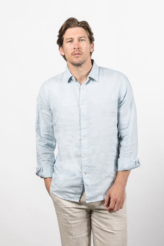 Cutler & Co - Blake Linen Shirt - Soft Pink or Blue
