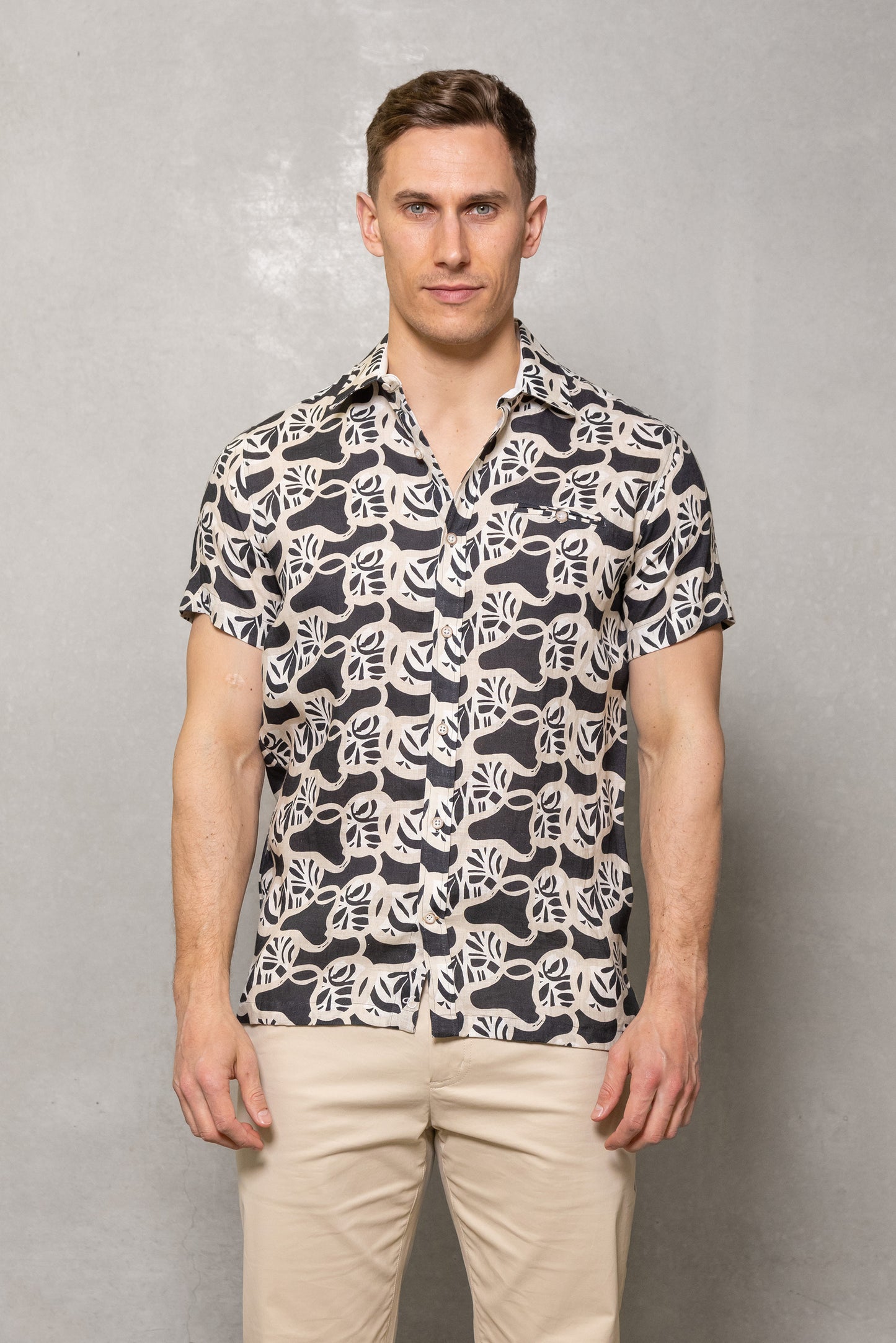 Cutler & Co - Ian Short Sleeved Shirt - Sambuca