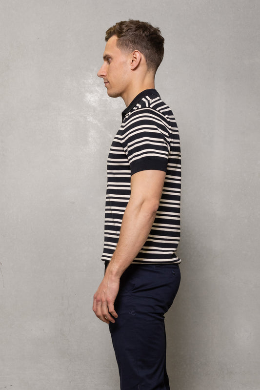 Cutler & Co - Constantine Striped Polo - Thunderstorm
