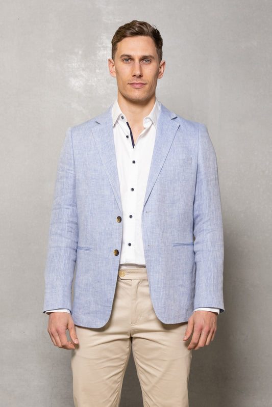 Cutler & Co - Johnson Blazer - Sky Herringbone