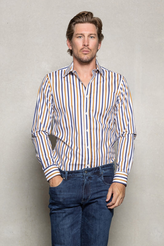 Cutler & Co - Blake Shirt - Yellow/Blue Stripe