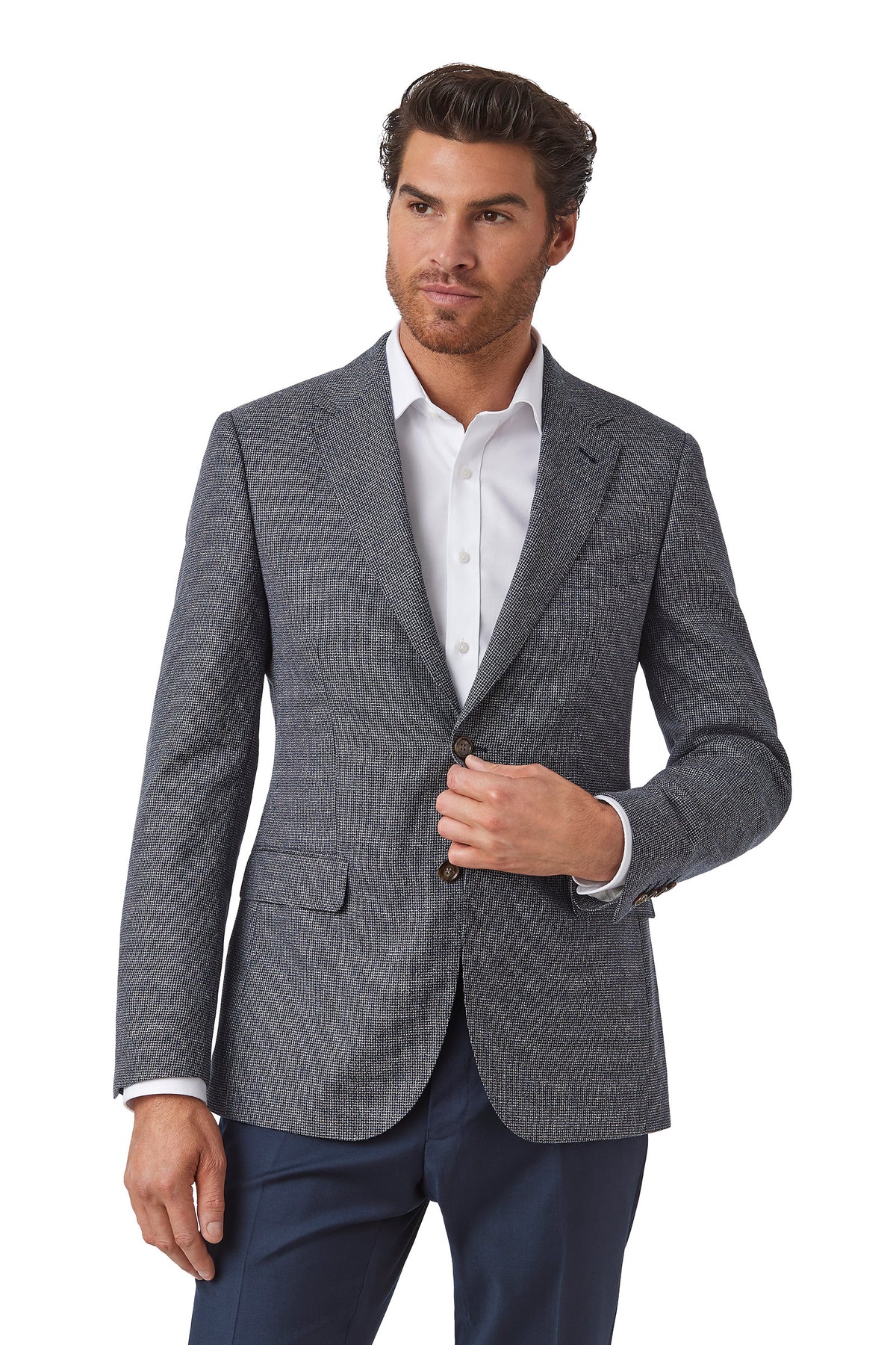 Cambridge - Hawthorn Jacket - Blue/Taupe Micro