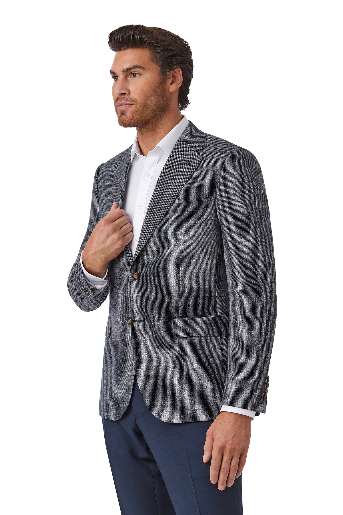 Cambridge - Hawthorn Jacket - Blue/Taupe Micro