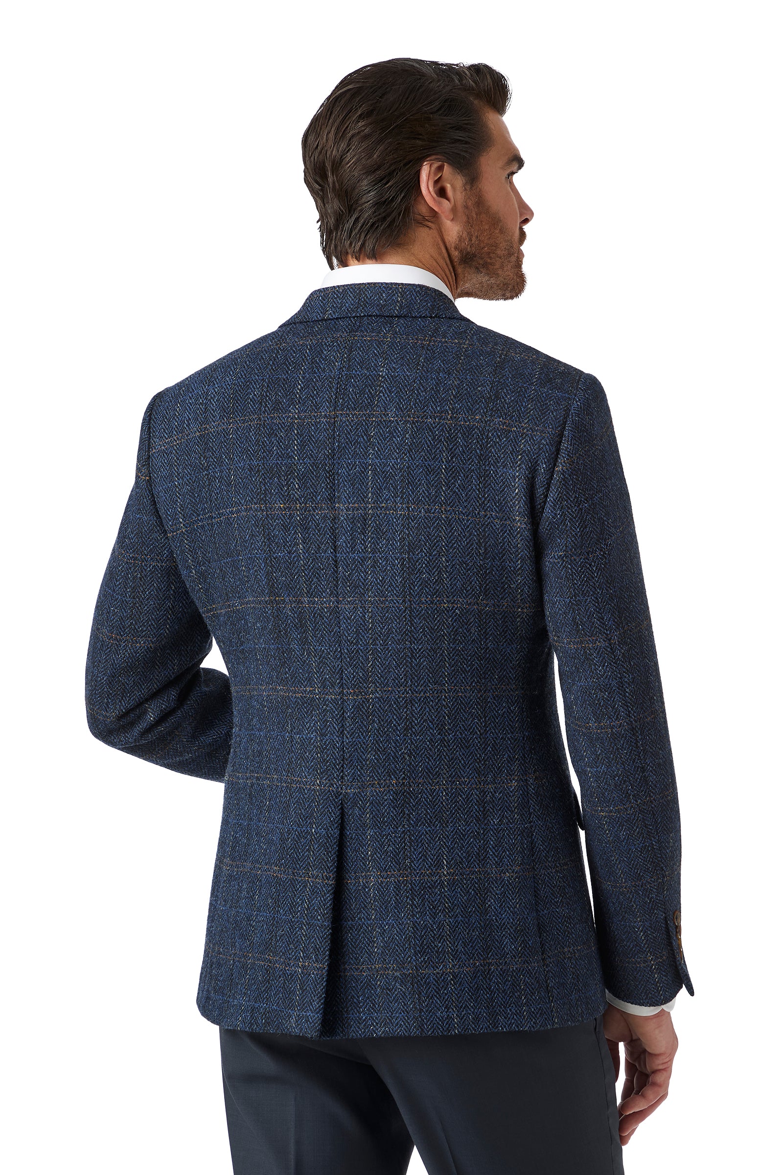 Cambridge - Harris Tweed Jacket - Navy/Gold Check – McKnight & Brown