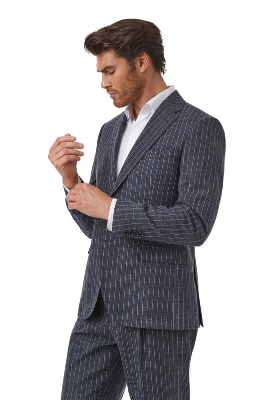 Cambridge Clothing - Kensington Jacket - Navy Pin Stripe