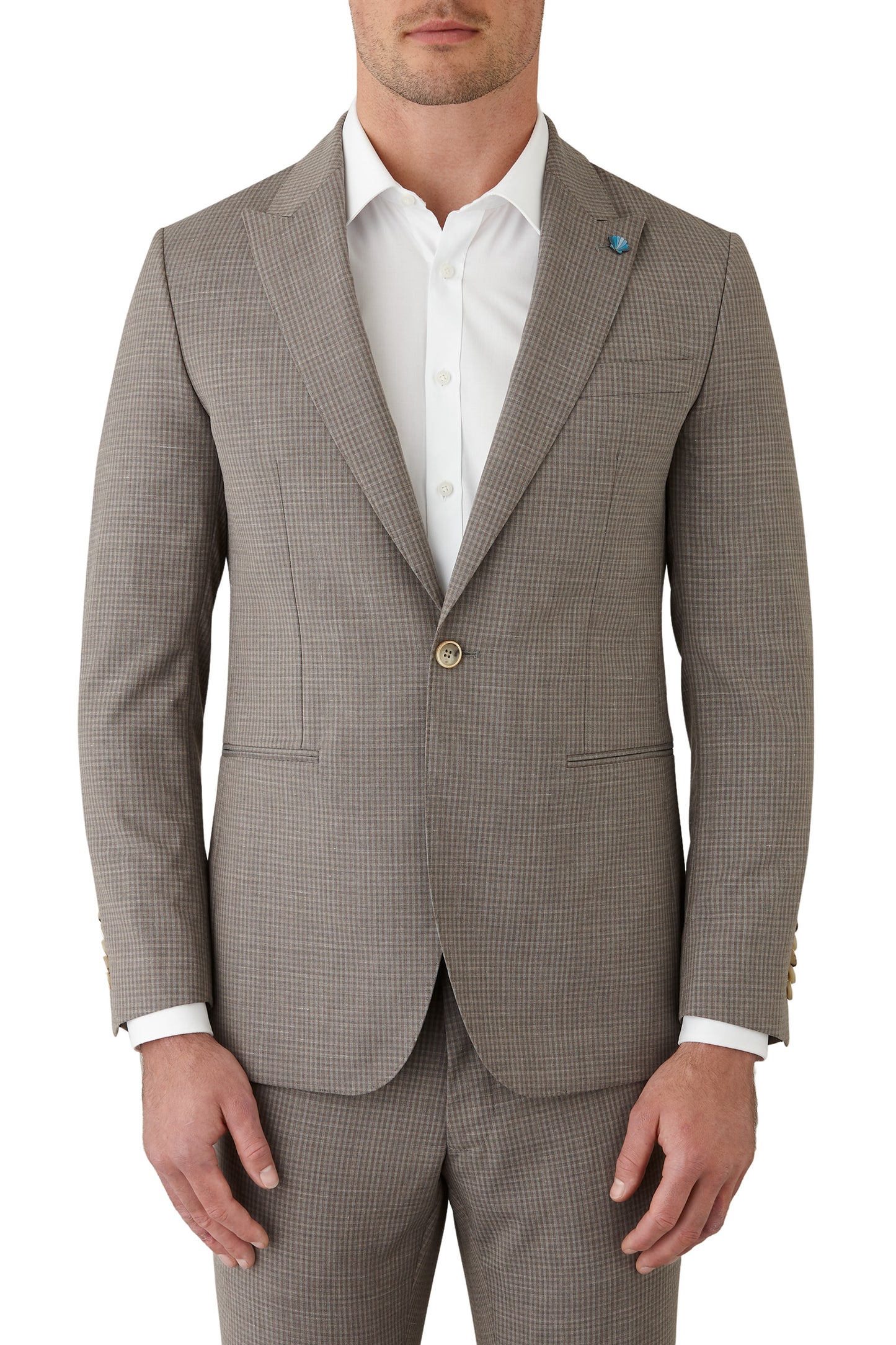 Gibson - Ionic/Caper Suit - Taupe Check