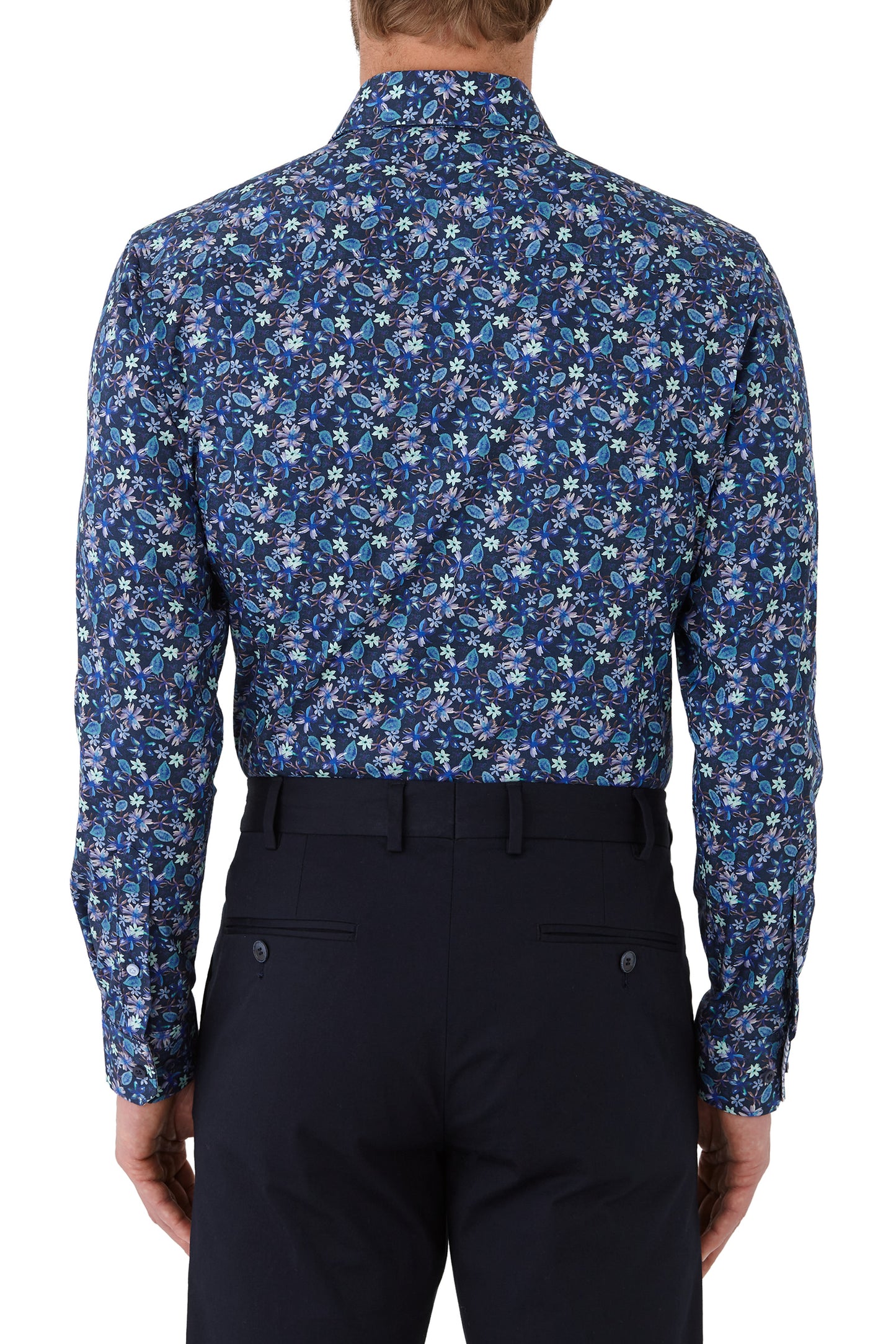 Gibson - Motion Shirt - Navy/Green Floral