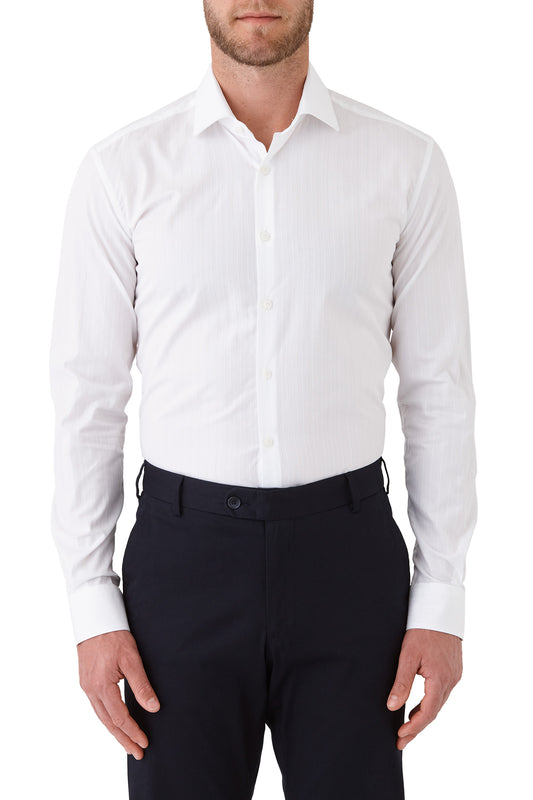 Gibson - Motion Shirt - White Self Stripe