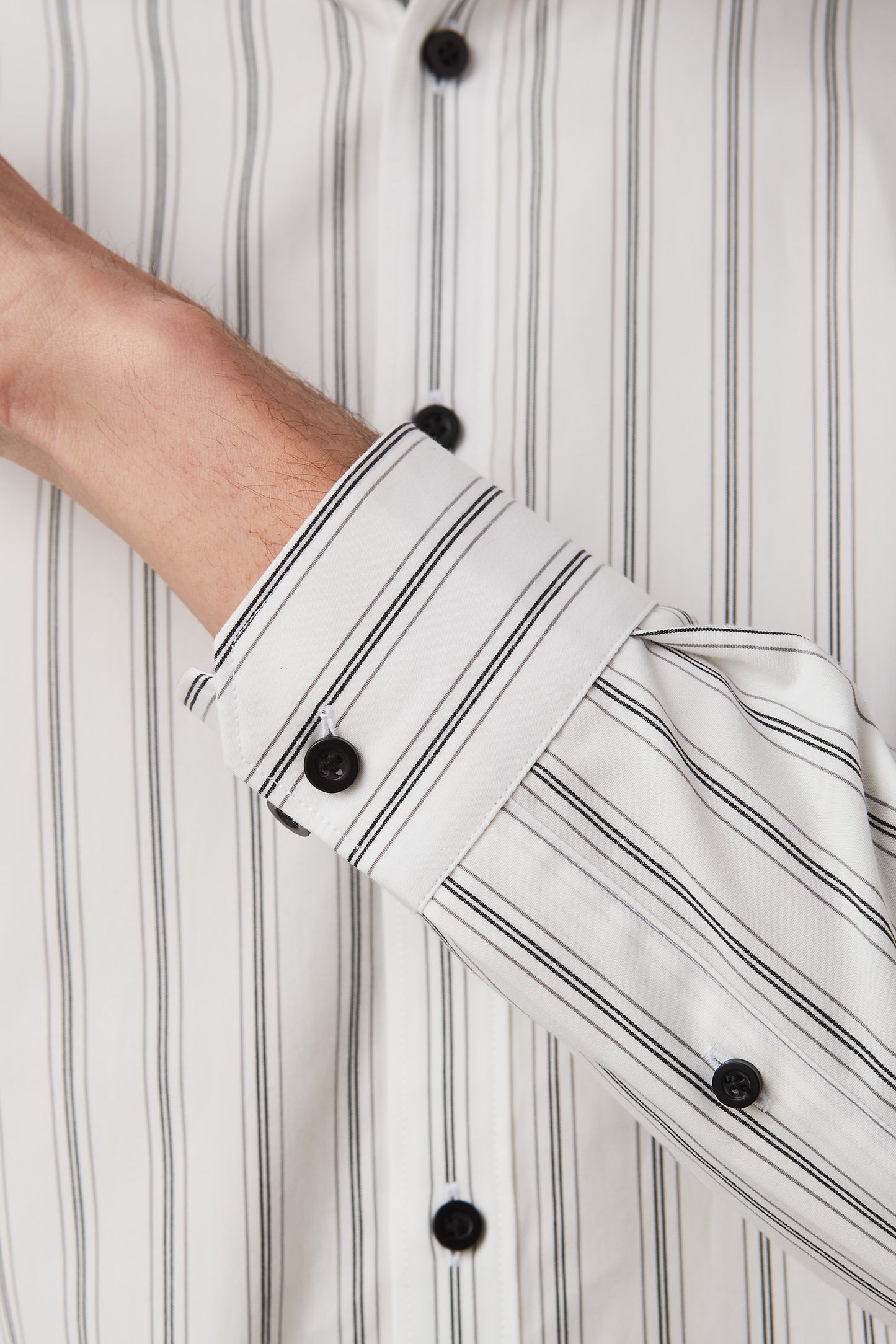 Gibson Flame Shirt - Black/White Stripe