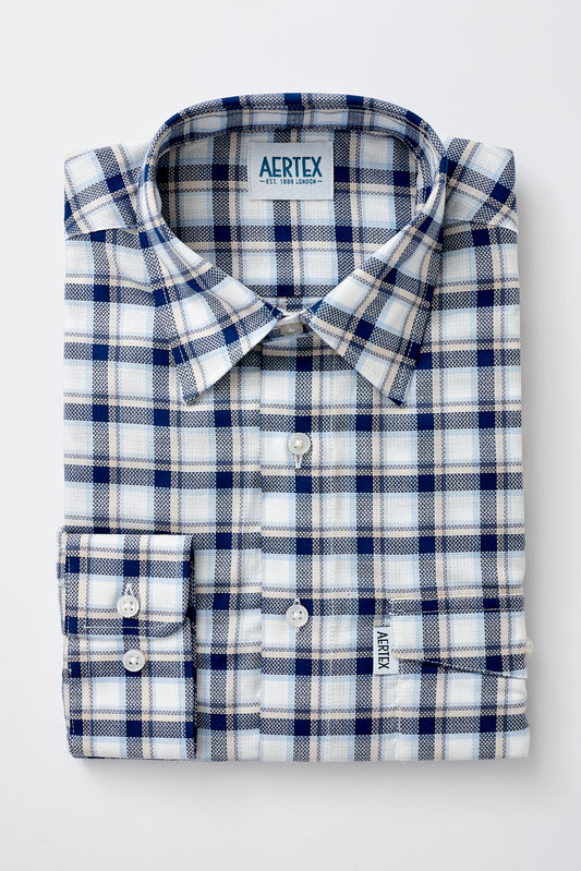 Aertex - Glastonbury Long Sleeved Shirt - Blue