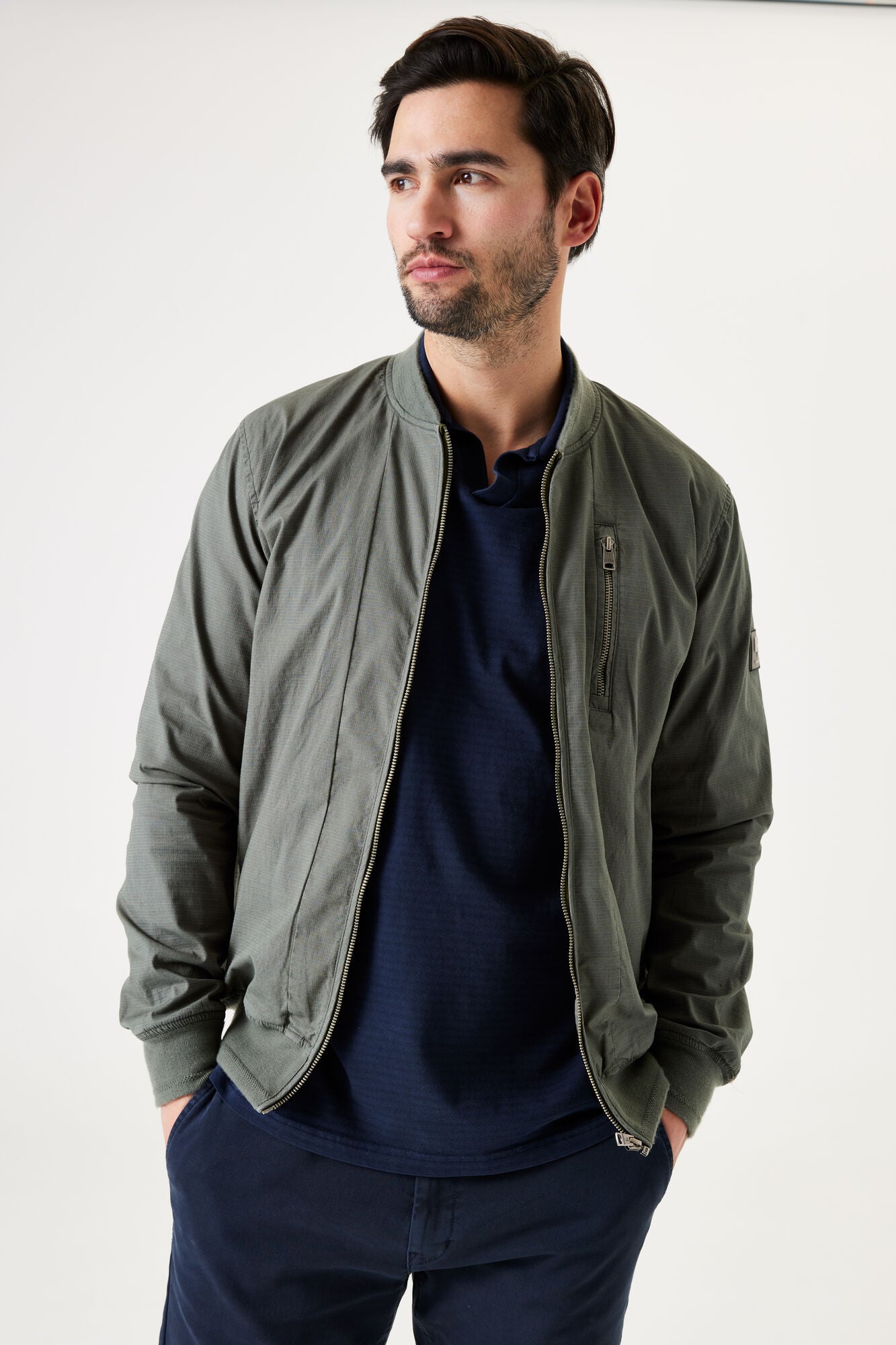 Garcia - Men's Zip Light Jacket - Sage Green