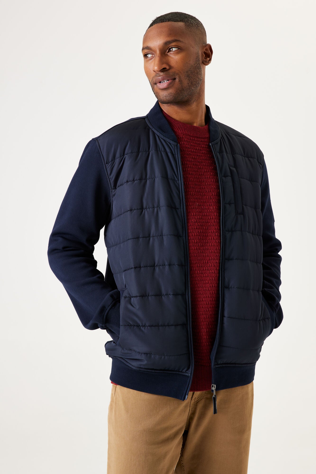 Garcia - Men's Zip Sweat Cardigan - Dark Moon